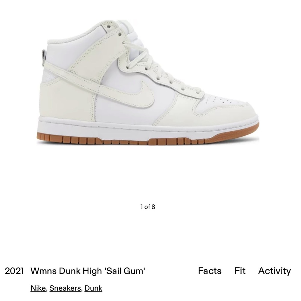 Women’s Nike Dunks Hightop in “Sail Gum”